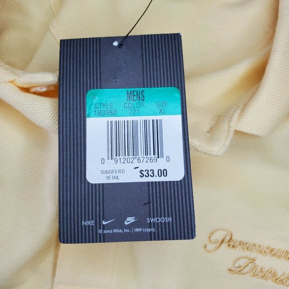 Rare Paramount Pictures Distribution Custom Nike Golf XL Yellow Black Shirt - Picture 7 of 12